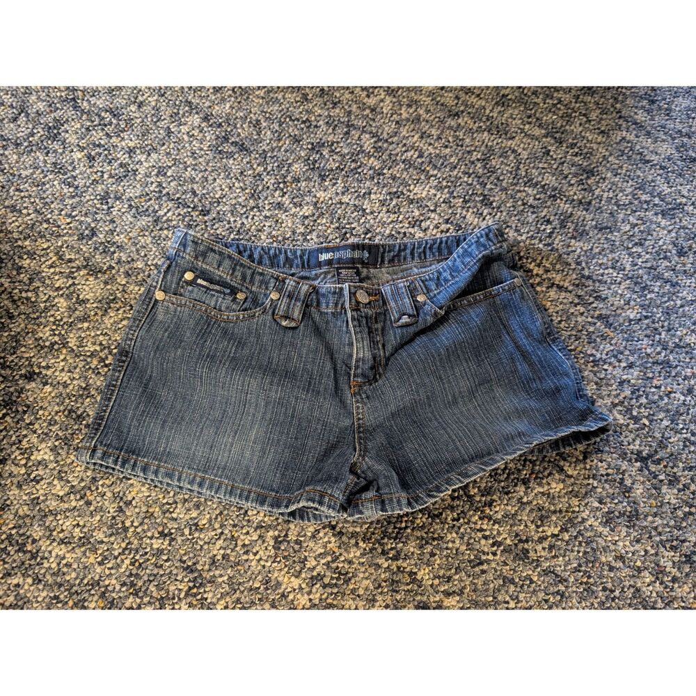 Vintage Y2K Blue Asphalt Dark Denim Jean Shorts Juniors Size 7